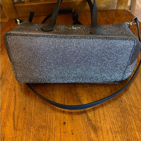 Kate Spade Lola Joeley Tinsel Shimmer Glitter Black Satchel Crossbody - Picture 5 of 11